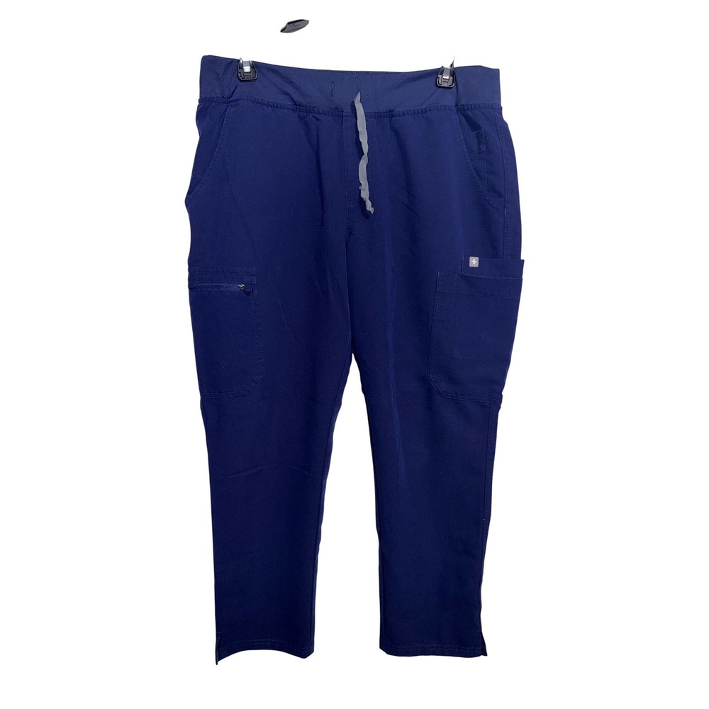 FIGS Yola Yoga Navy Blue Scrub Pants Large/P Womens Straight‎ Leg Cargo